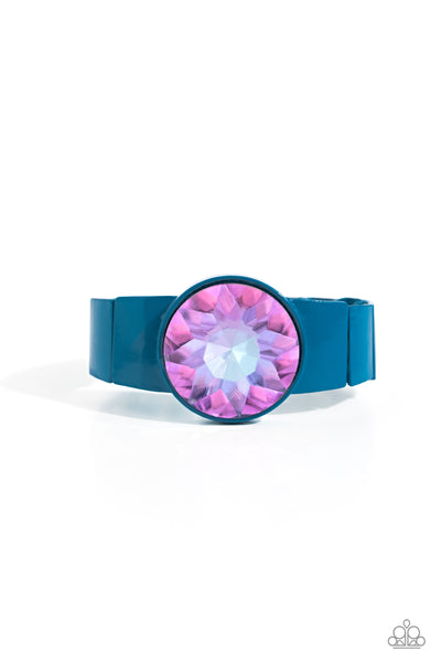 Paparazzi Exaggerated Ego - UV Shimmer Blue Bracelet