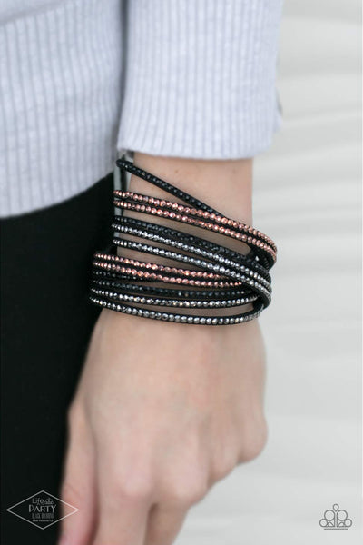 Paparazzi Do The Hustle Snap Wrap Black Bracelet