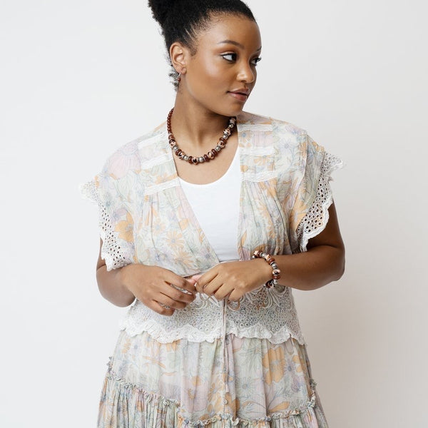 Paparazzi Warped Whimsicality Necklace and Warped Wayfarer Bracelet Brown Set