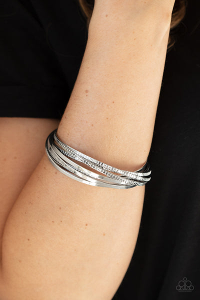 Paparazzi Trending in Tread - Silver Bangle Bracelet