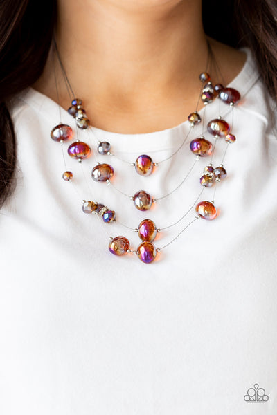 Paparazzi Cosmic Real Estate Oil Spill Brown Necklace