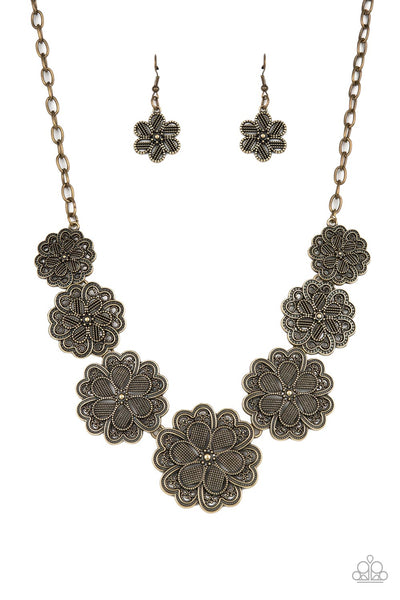 Paparazzi Basketful of Blossoms - Brass Necklace