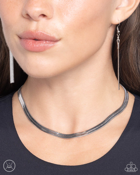 Musings Moment Necklace and Very Viper Earring - Silver Set