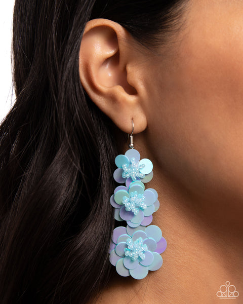 Paparazzi Beaded Bouquet Seed Bead Blue Earrings