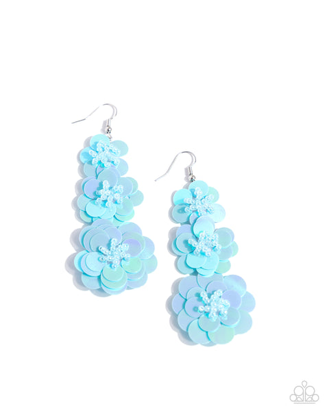 Paparazzi Beaded Bouquet Seed Bead Blue Earrings