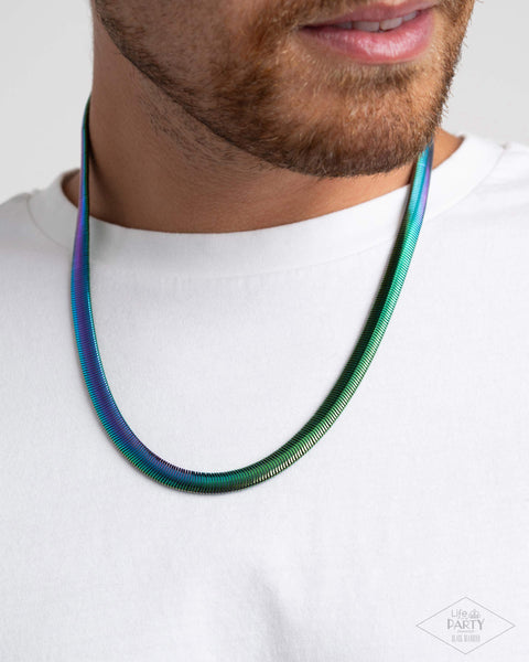 Paparazzi Industrial Index - Multi Herringbone Chain Necklace