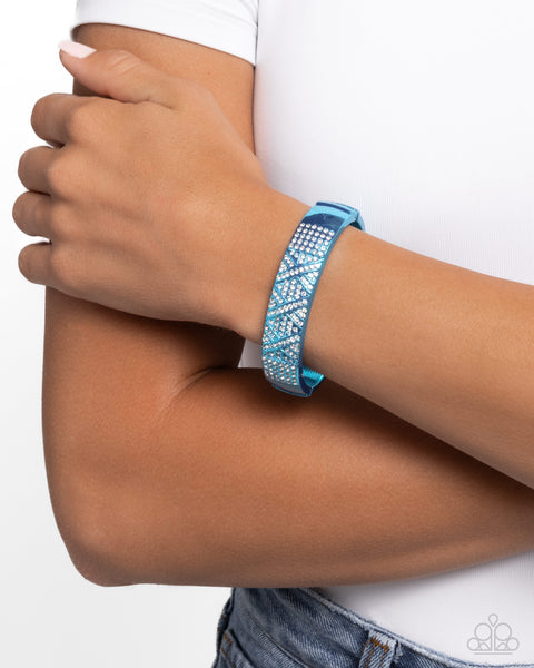 Paparazzi Refulgent Rebel - Blue Bangle Bracelet