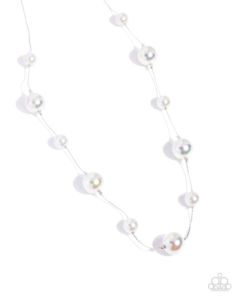 Paparazzi Park Avenue Pearls - Silver Necklace