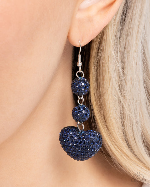 Paparazzi Vision in Shimmer - Blue Heart Earrings