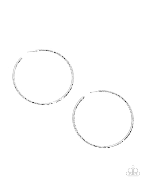 Paparazzi Closer To Chic - Silver Hoop Earrings