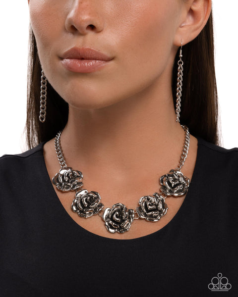 Paparazzi Refreshing Roses - Silver Necklace