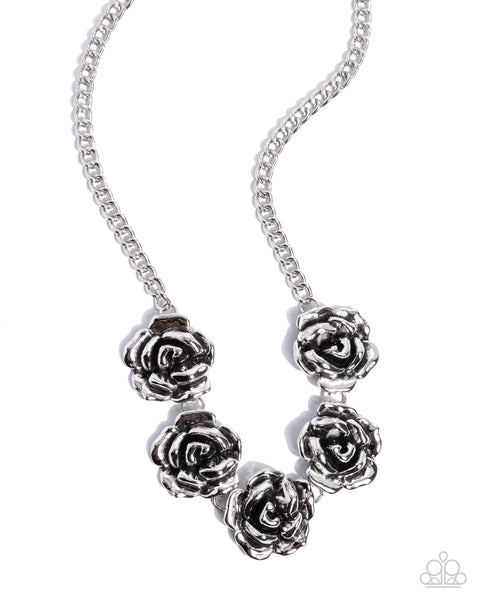 Paparazzi Refreshing Roses - Silver Necklace