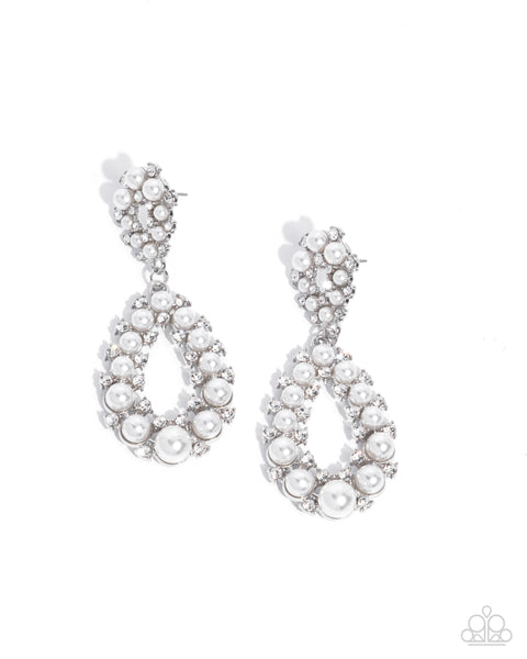Paparazzi Dapper Debut - White Pearl Earrings