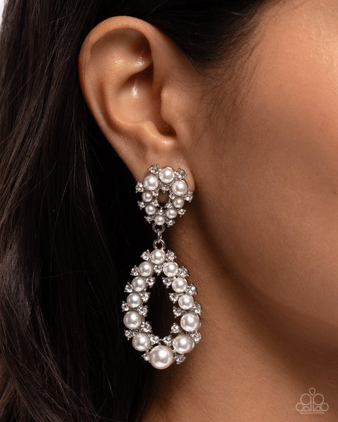 Paparazzi Dapper Debut - White Pearl Earrings