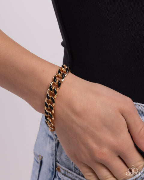 Paparazzi Painted Problem Necklace and Painted Prelude Bracelet Black Set