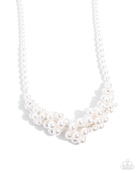 Paparazzi Austen Adornment - White Pearl Necklace