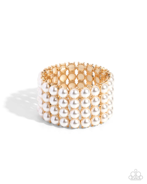 Paparazzi Ombré Overture - Gold Pearl Bracelet