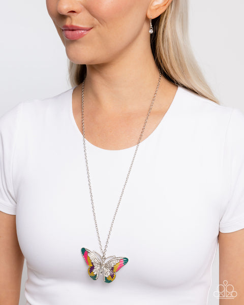 Paparazzi Papillon Pizzazz - Yellow Butterfly Necklace