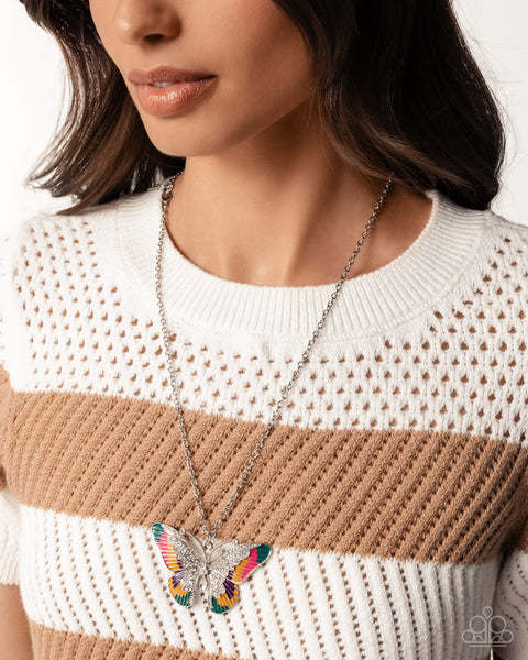 Paparazzi Papillon Pizzazz - Yellow Butterfly Necklace