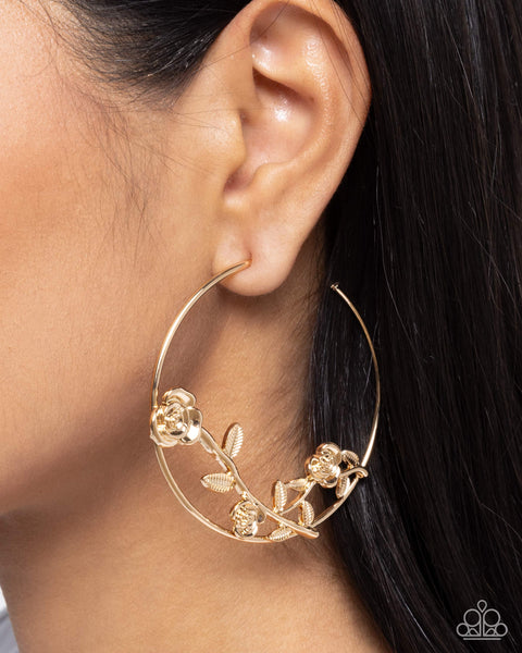 Paparazzi Blooming Benefit - Gold Earrings