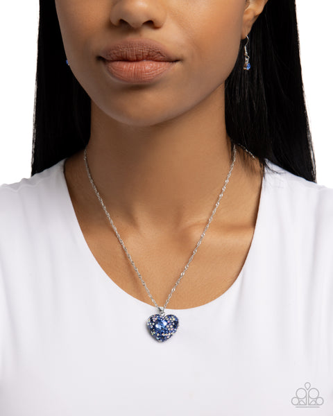 Paparazzi Best Of My Heart - Blue Heart Necklace