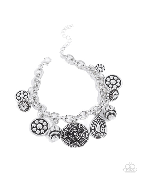 Paparazzi Embellished Estate - Silver Charm Bracelet