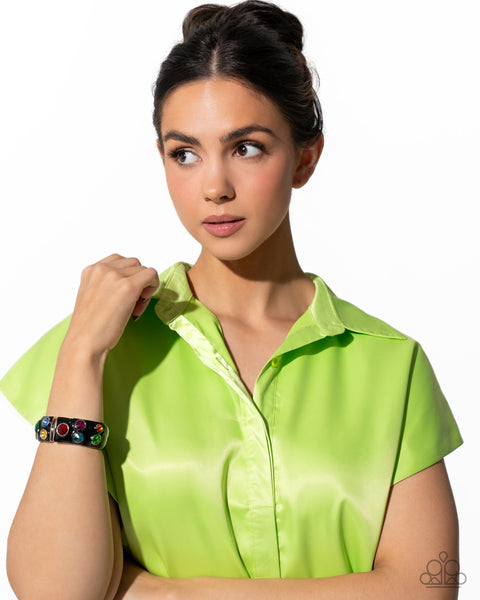 Paparazzi Planned Polka Dots - Multi Hinged Bangle Bracelet