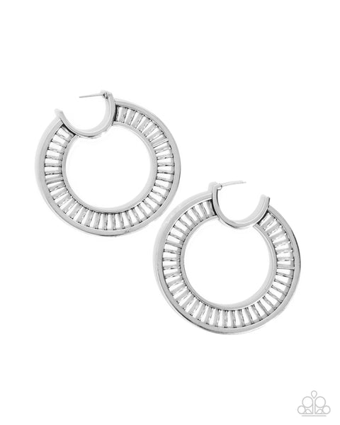 Paparazzi Set the Scene - Silver Hoop Earrings