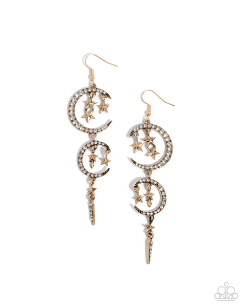 Paparazzi Celestial Cascade - Gold Earrings