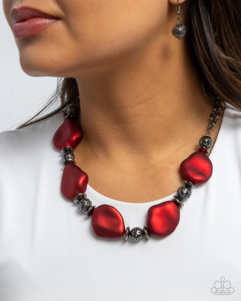 Paparazzi Refulgent Reformation - Red Necklace