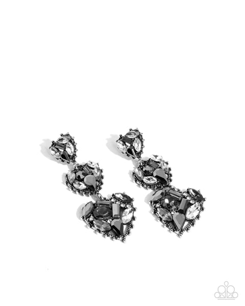 Paparazzi Lovable Lure Heart Silver Earrings