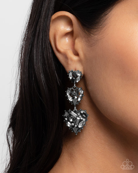 Paparazzi Lovable Lure Heart Silver Earrings