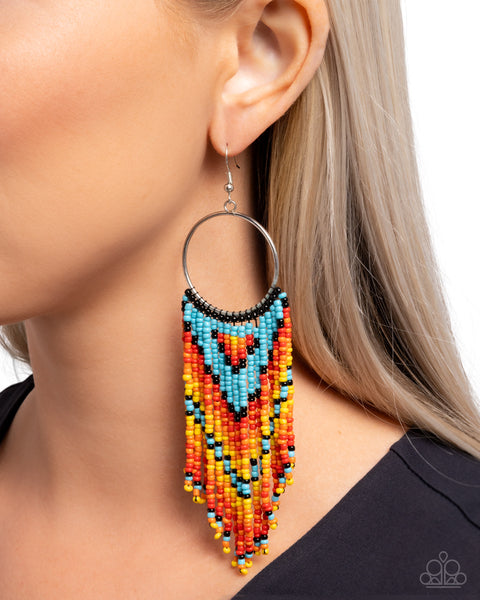 Paparazzi Waving the Banner - Multi Seed Bead Earrings