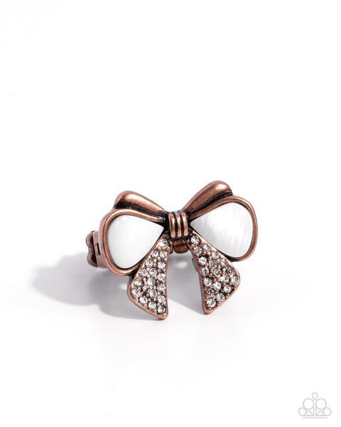 Paparazzi Classy Coquette Bow Copper Ring