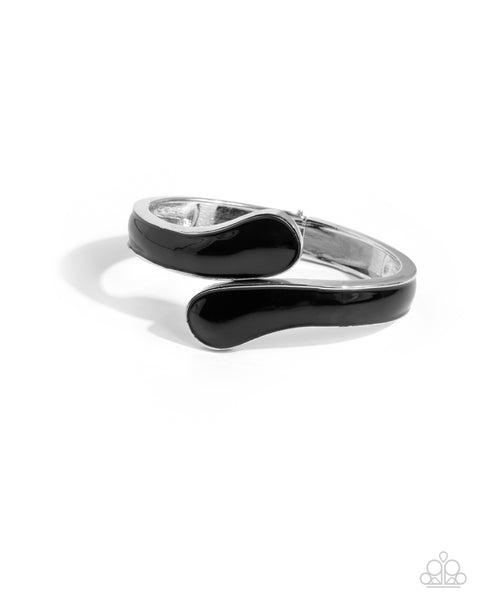 Paparazzi Painted Puzzle - Black Hinged Bracelet
