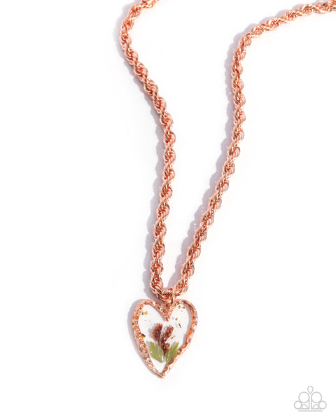 Paparazzi Coming Around - Copper Heart Necklace
