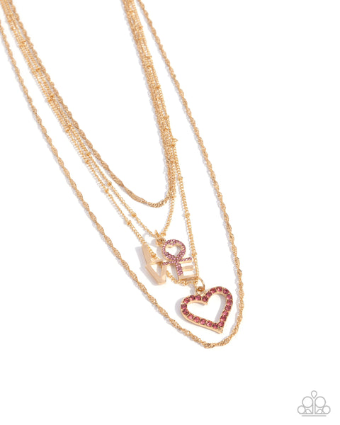 Paparazzi Courting Caliber - Gold Heart Necklace