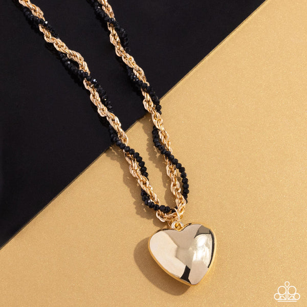 Paparazzi Falling Slowly - Gold Heart Necklace