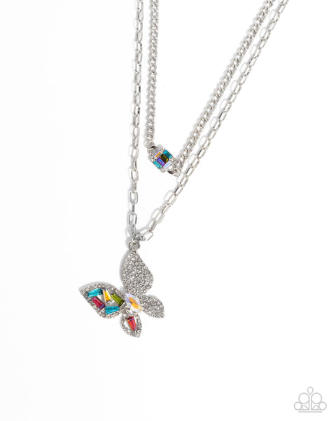 Paparazzi Hovering Headline Butterfly Multi Necklace