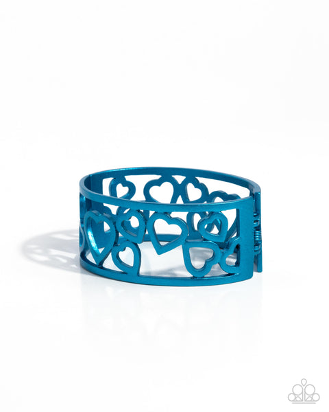 Paparazzi Steal Your Heart - Blue Hinged Bracelet