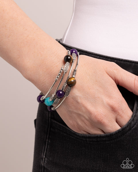 Paparazzi From Start to Finish - Purple Coiled Bracelet