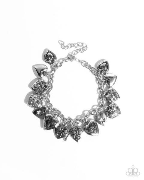 Paparazzi Charming Change Heart Silver Bracelet