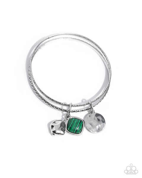 Paparazzi Adorably Authentic Charm Bangle Green Bracelet