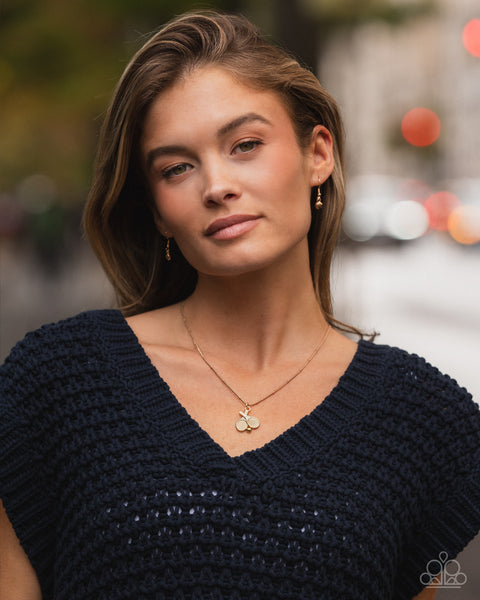 Paparazzi Adorable Ace - Gold Necklace