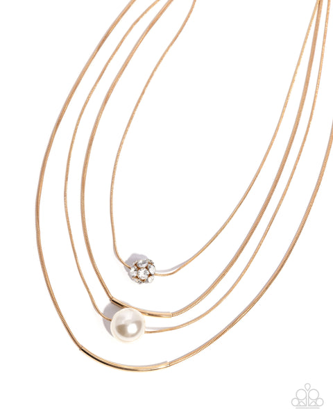 Paparazzi Phenomenal Pearls - Gold Necklace