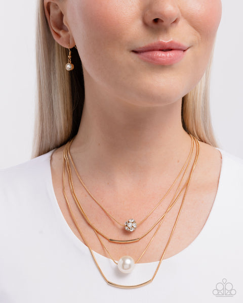 Paparazzi Phenomenal Pearls - Gold Necklace