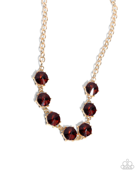 Paparazzi Drowning in Dazzle - Brown Necklace