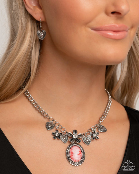 Paparazzi Vintage Story Necklace and Ageless Account Bracelet Red Set