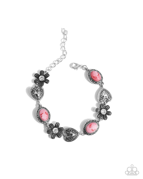 Paparazzi Vintage Story Necklace and Ageless Account Bracelet Red Set