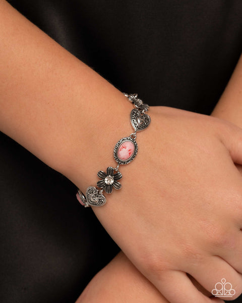 Paparazzi Vintage Story Necklace and Ageless Account Bracelet Red Set